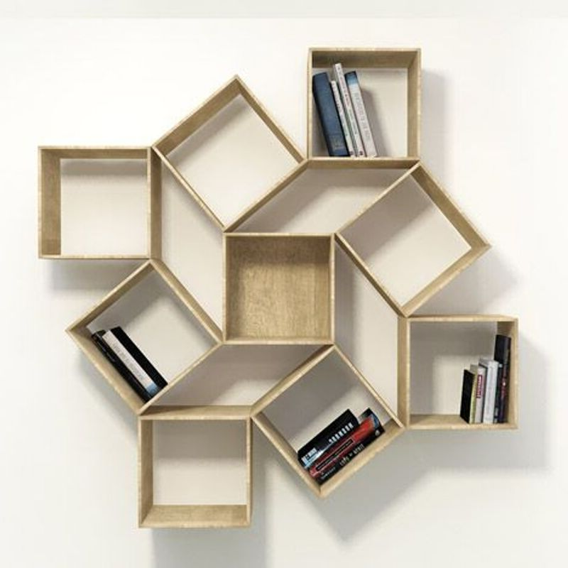 Square Shape Wall Hanging Book Shelf Gallant Orbit
